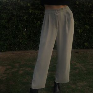 high waisted light gray pants